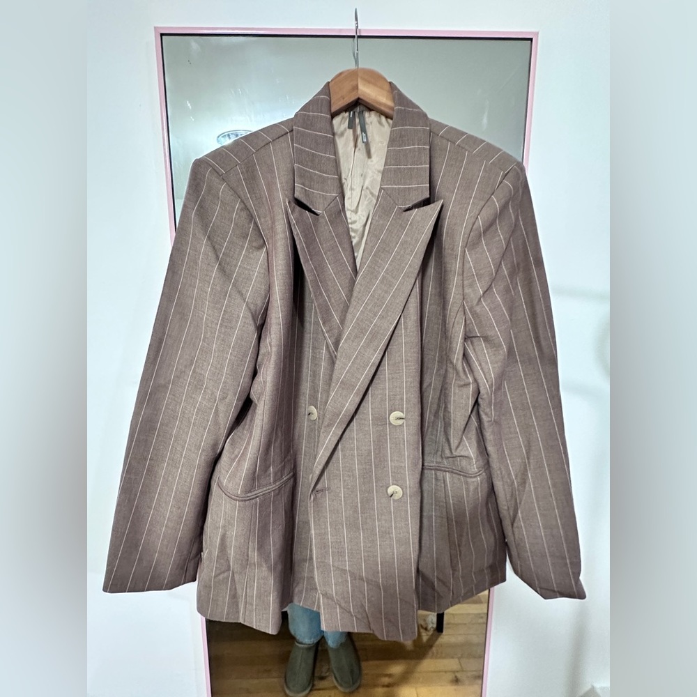 Anthropologie Brown Pinstripe Men's Blazer